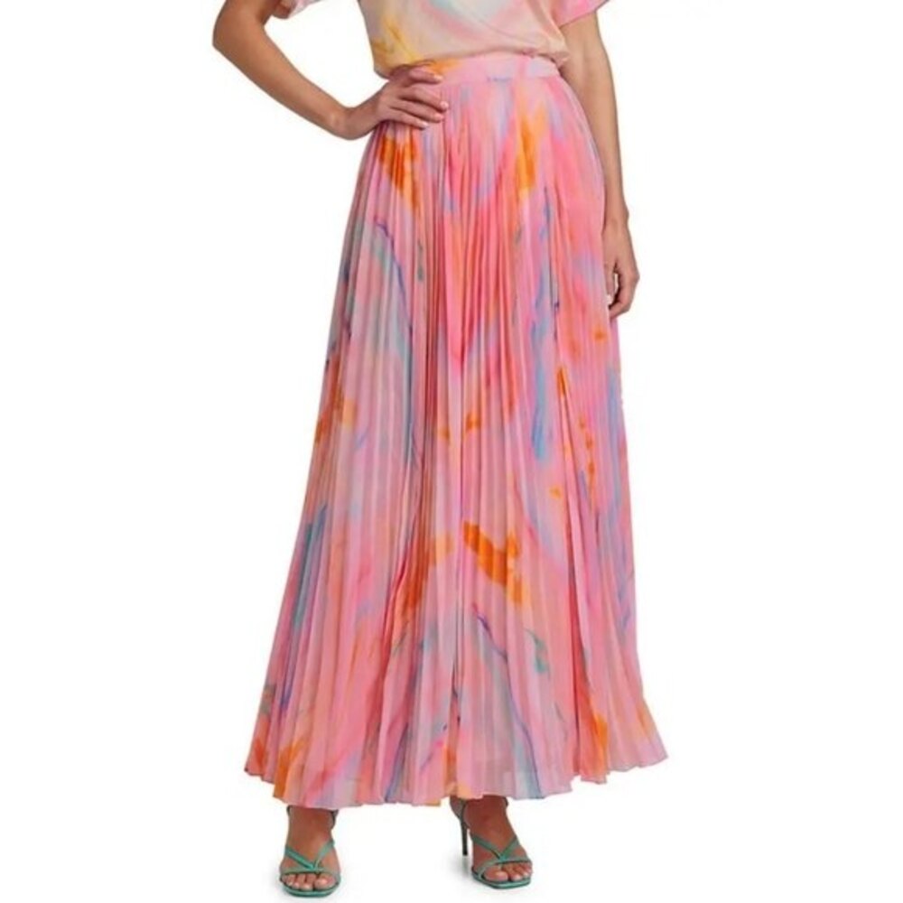 NWT Rococo Sand Davina Marble Pleated Maxi Skirt